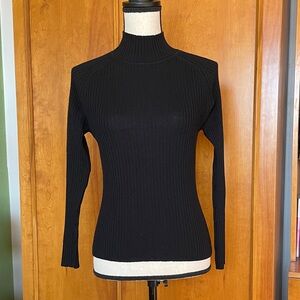 [A Line Anne Klein] Vintage Pure Wool Ribbed Mock Turtleneck Sweater